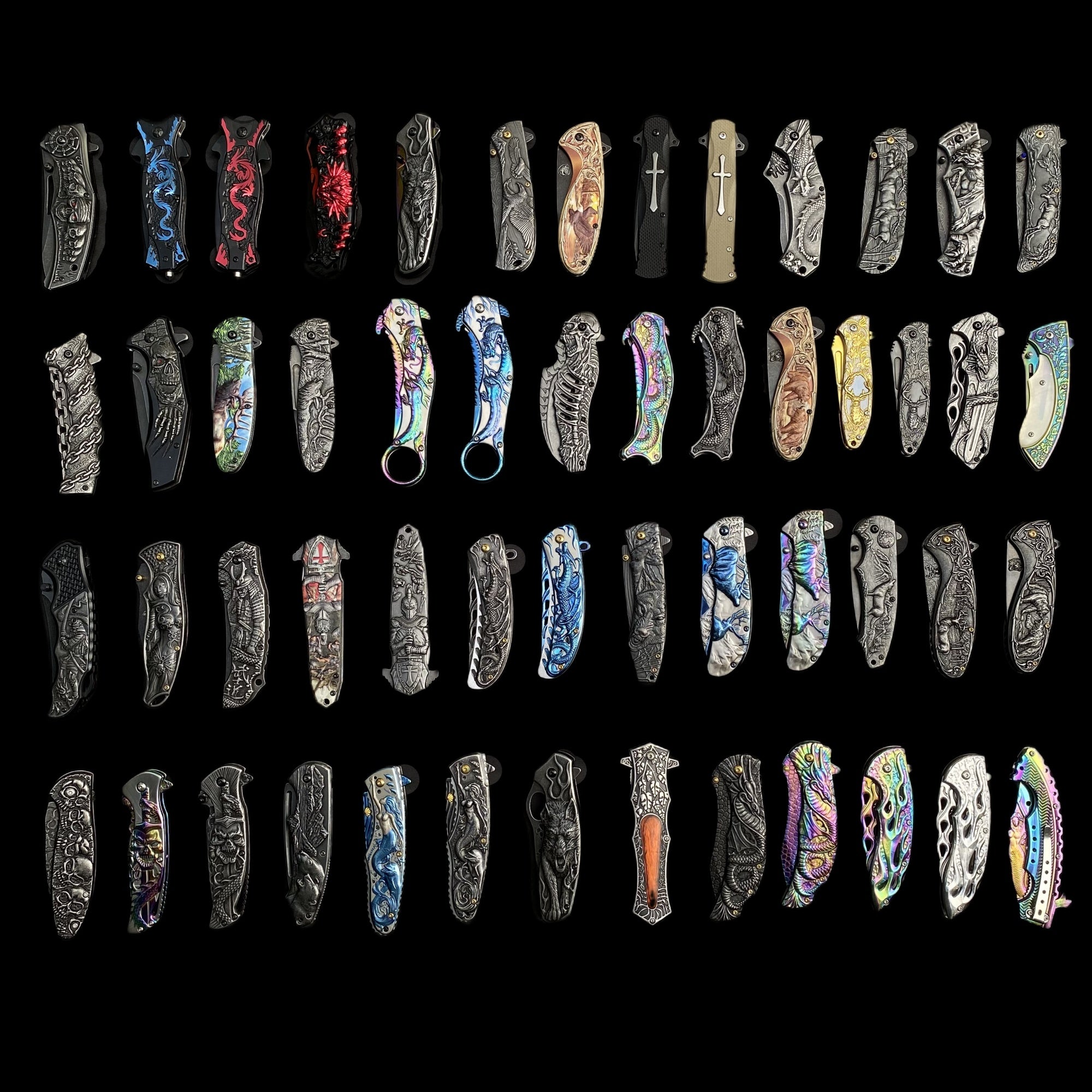 Ultimate 3D Relief Sculpture Folding Knife Collection - Tophatter Daily Deals