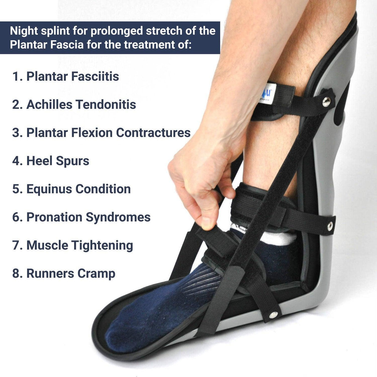 Plantar Fasciitis Night Splint - Adjustable Foot Dorsal Night Splint Soft Light for Plantar Fasciitis Personal Care - Tophatter Daily Deals