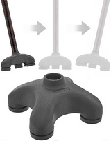 SafeTbase Self-Standing Cane Tip: Black Enhanced Stability Large Cane Tips - Tophatter Daily Deals