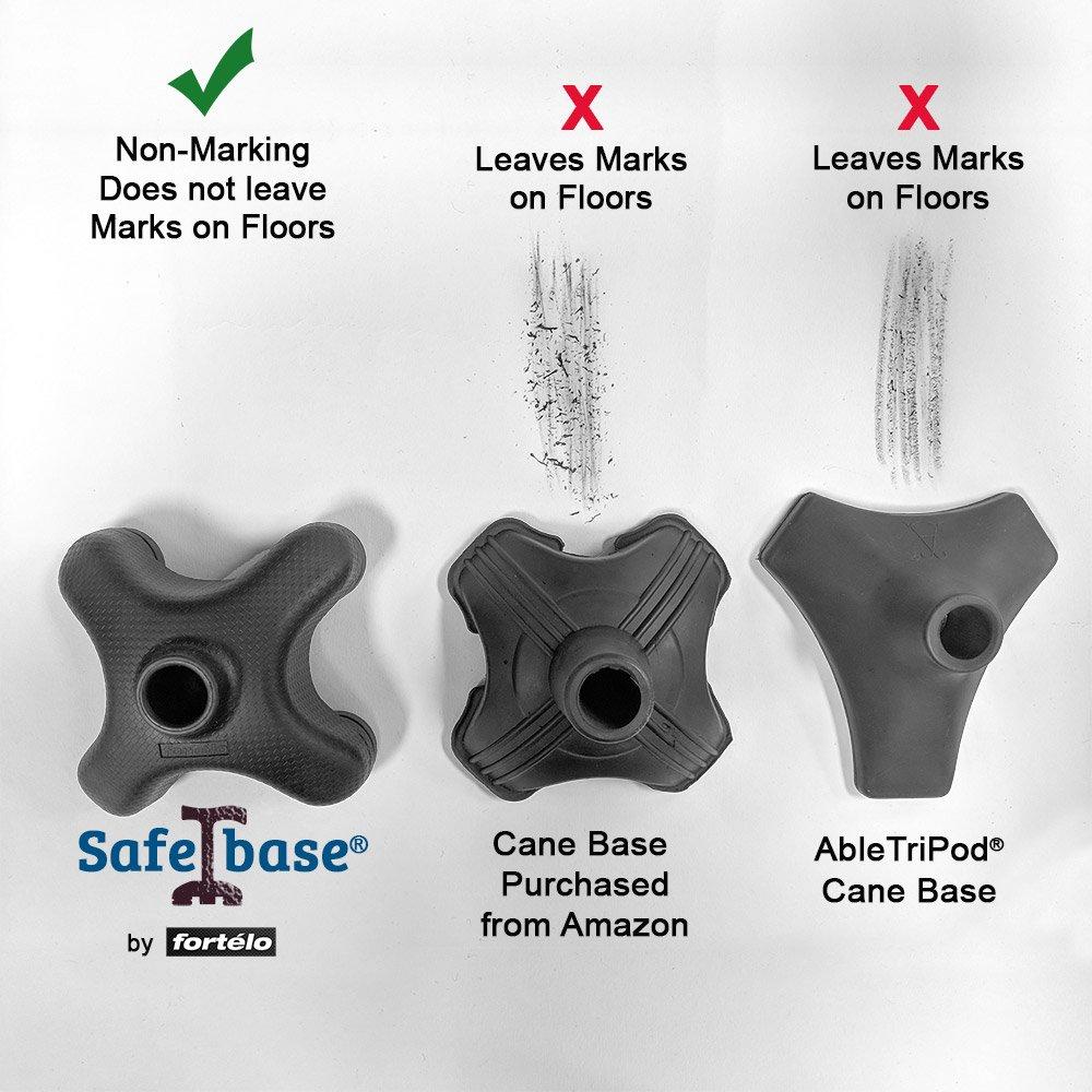 SafeTbase Self-Standing Cane Tip: Black Enhanced Stability Large Cane Tips - Tophatter Daily Deals
