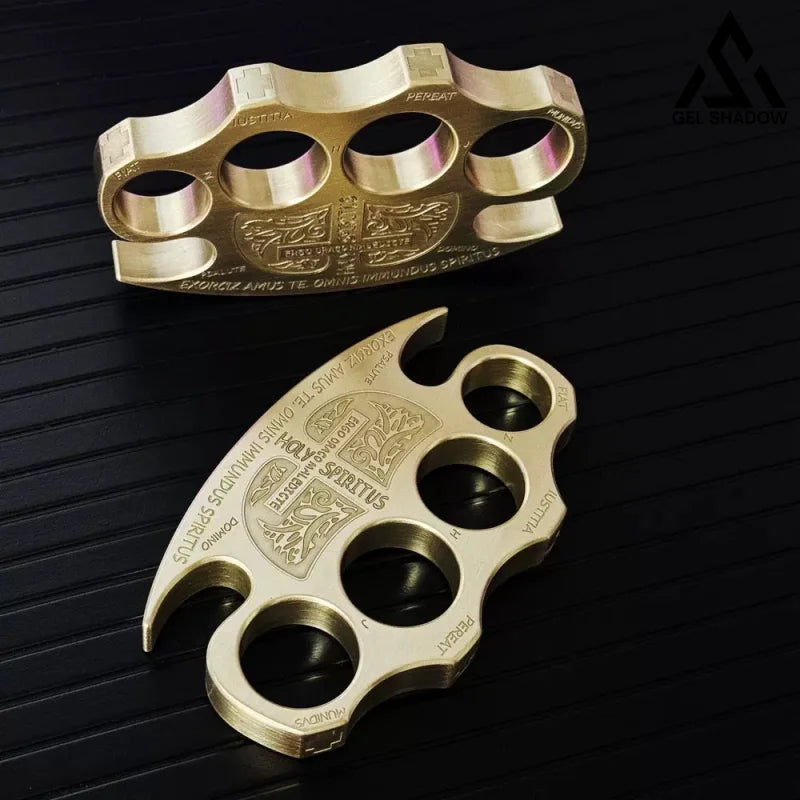 Four-finger alloy self-defense equipment like a tiger's claws-GS130 Gold BRASSKNUCKLE - Tophatter Daily Deals
