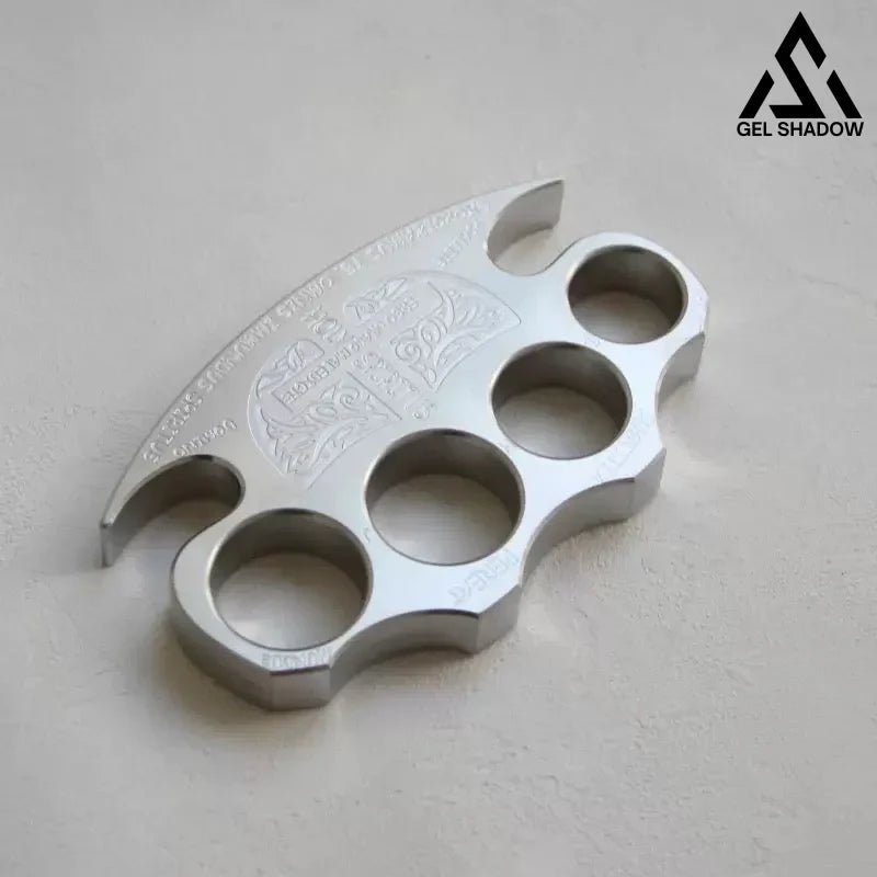 Four-finger alloy self-defense equipment like a tiger's claws-GS130 Silver BRASSKNUCKLE - Tophatter Daily Deals