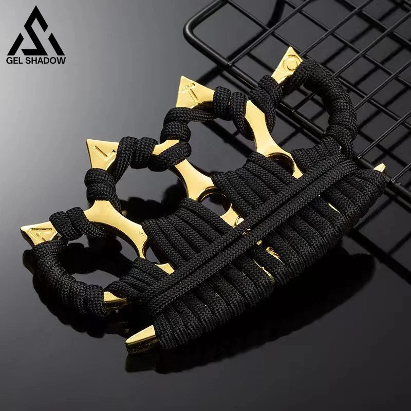 Four finger ALTO Thorn Brass Knuckles self defense-GS139 Gold Thickened Zine-alloy BRASSKNUCKLE - Tophatter Daily Deals