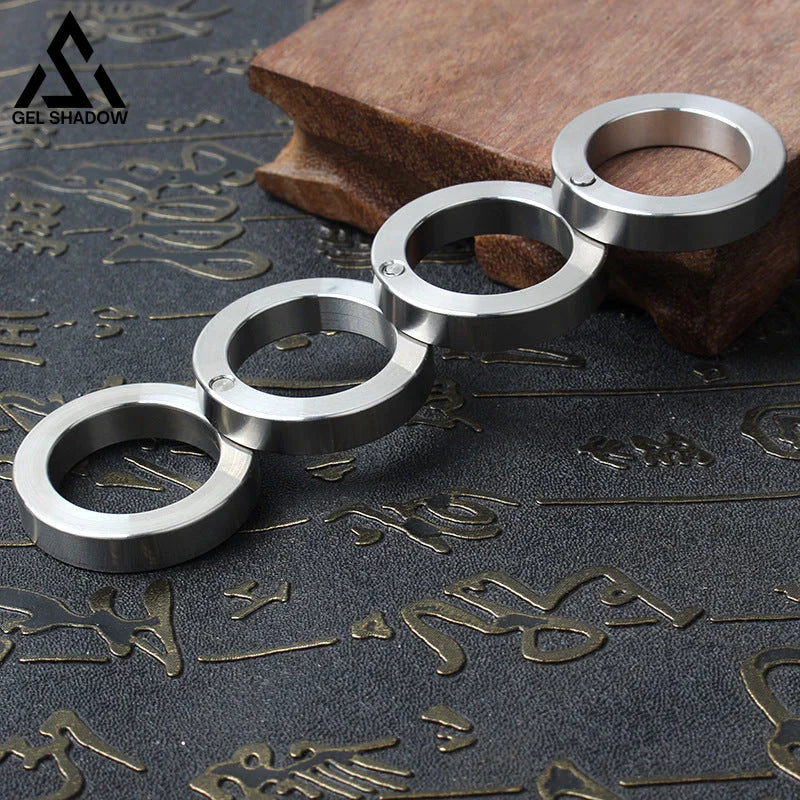 Four Finger Knuckle Duster Stainless Steel Foldable Defense-GS140 BRASSKNUCKLE - Tophatter Daily Deals