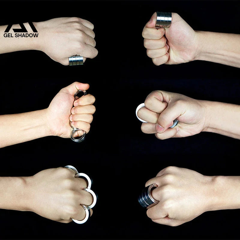 Four Finger Knuckle Duster Stainless Steel Foldable Defense-GS140 BRASSKNUCKLE - Tophatter Daily Deals