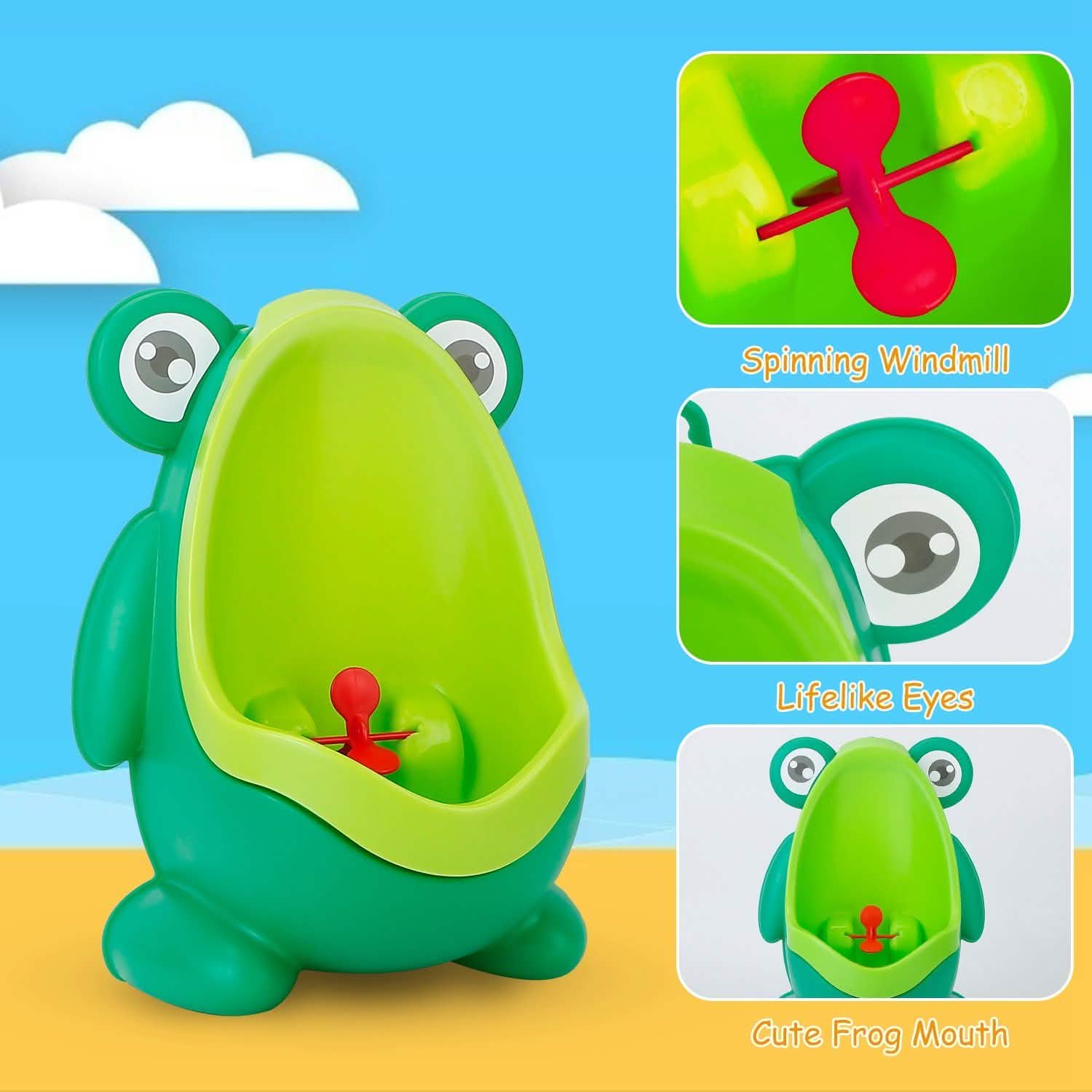 Frog Potty Training Urinal Bathroom with Funny Aiming Target Baby Gear - Tophatter Daily Deals