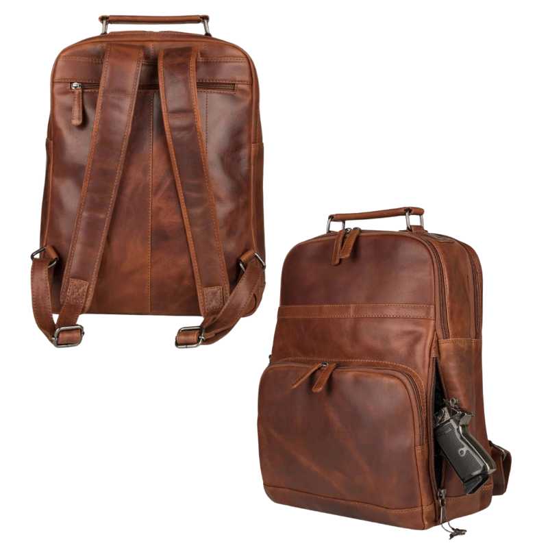 Quinn RFID Leather Concealed Carry Backpack Handgun Purses - Tophatter Daily Deals
