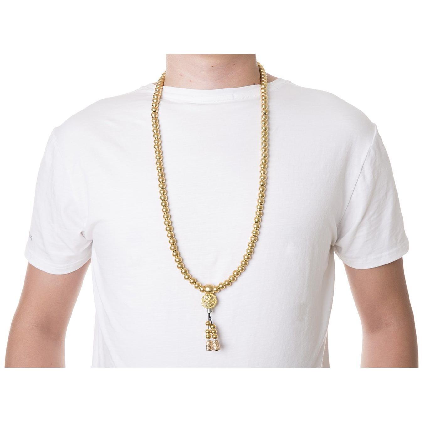 Full Brass Buddha Beads Self Defense Beads Mala Necklace Self Defense Jewelry - Tophatter Daily Deals