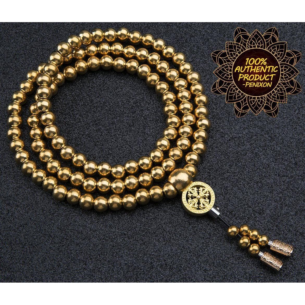 Full Brass Buddha Beads Self Defense Beads Mala Necklace Self Defense Jewelry - Tophatter Daily Deals
