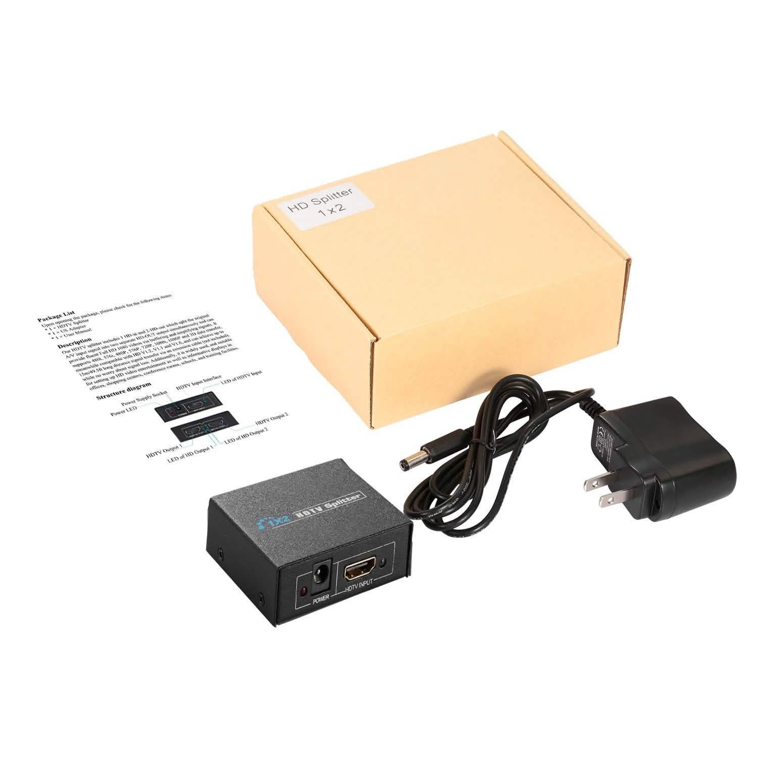 Full HD1080P HDTV Splitter Amplifier TV & Video - Tophatter Daily Deals