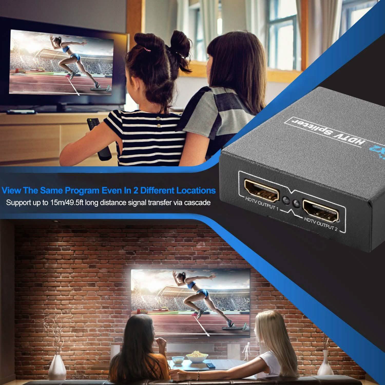Full HD1080P HDTV Splitter Amplifier TV & Video - Tophatter Daily Deals