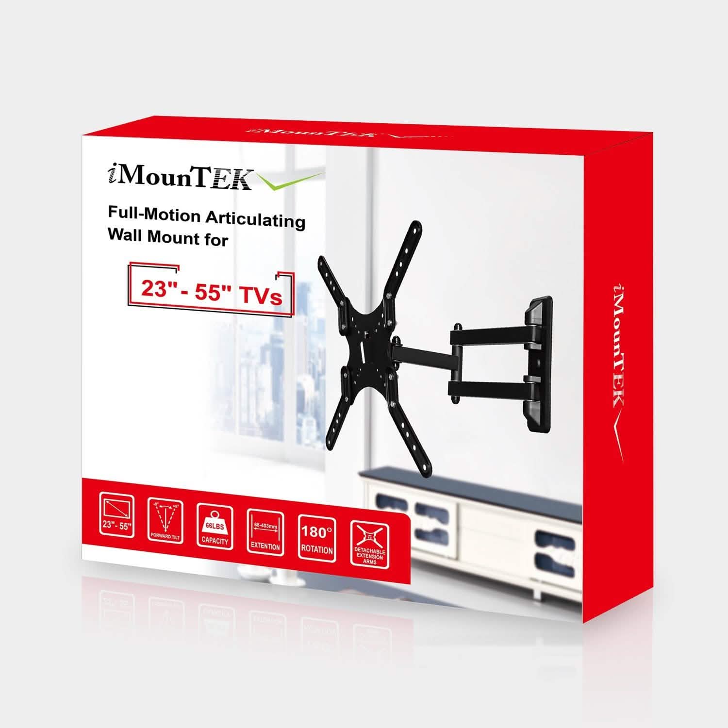 Full-Motion Articulating Wall Mount for 23"-55" TVs TV & Video - Tophatter Daily Deals