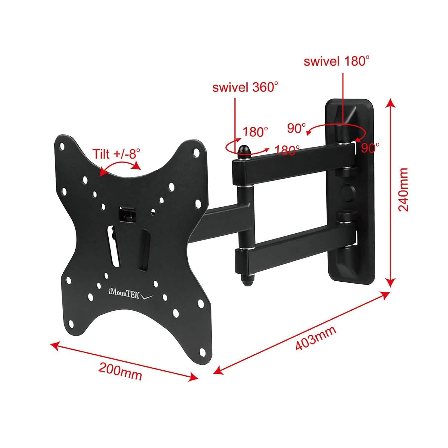 Full-Motion Articulating Wall Mount for 23"-55" TVs TV & Video - Tophatter Daily Deals
