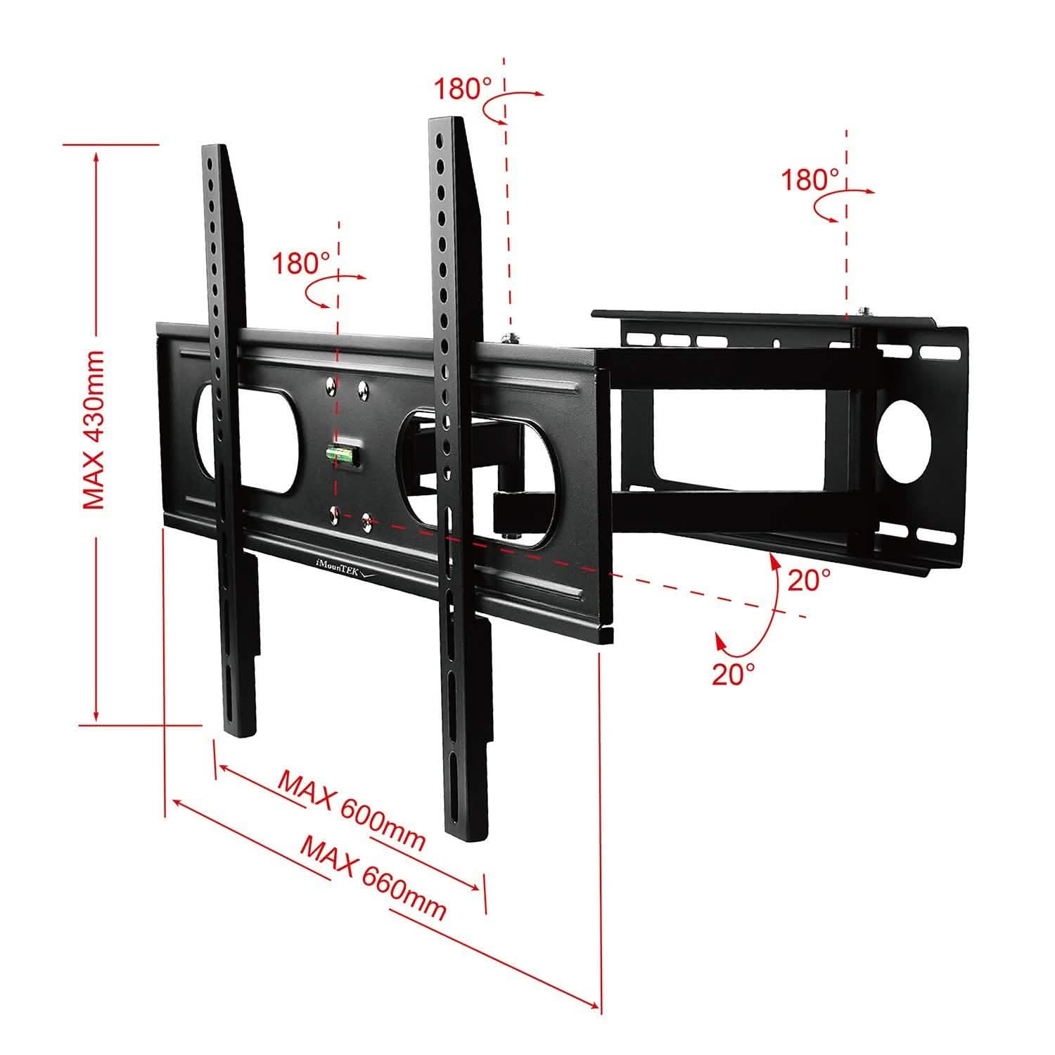 Full Motion Articulating Wall Mount for 37"-70" TV's TV & Video - Tophatter Daily Deals