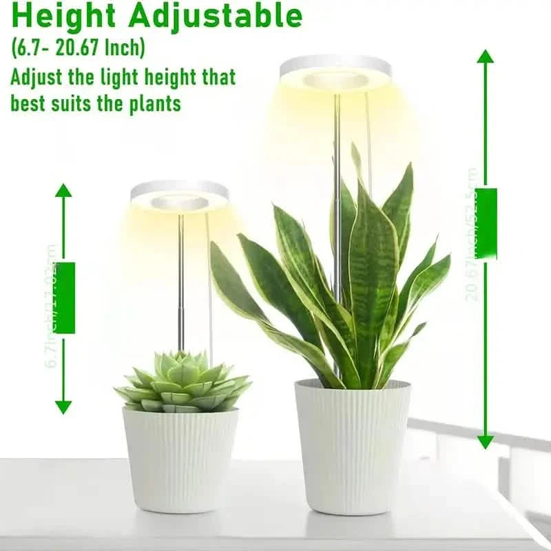 Full Spectrum LED Halo Plant Light With Stand Height Adjustable Auto Timer Garden & Patio - Tophatter Daily Deals