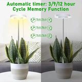 Full Spectrum LED Halo Plant Light With Stand Height Adjustable Auto Timer Garden & Patio - Tophatter Daily Deals