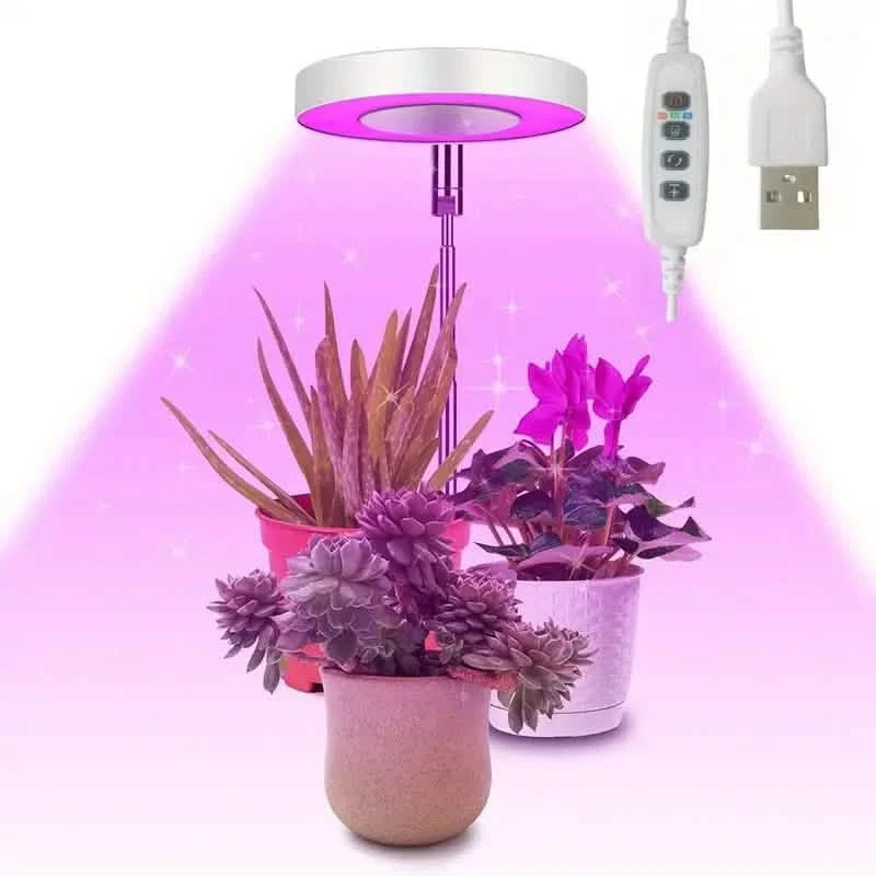 Full Spectrum LED Halo Plant Light With Stand Height Adjustable Auto Timer Red Blue Garden & Patio - Tophatter Daily Deals