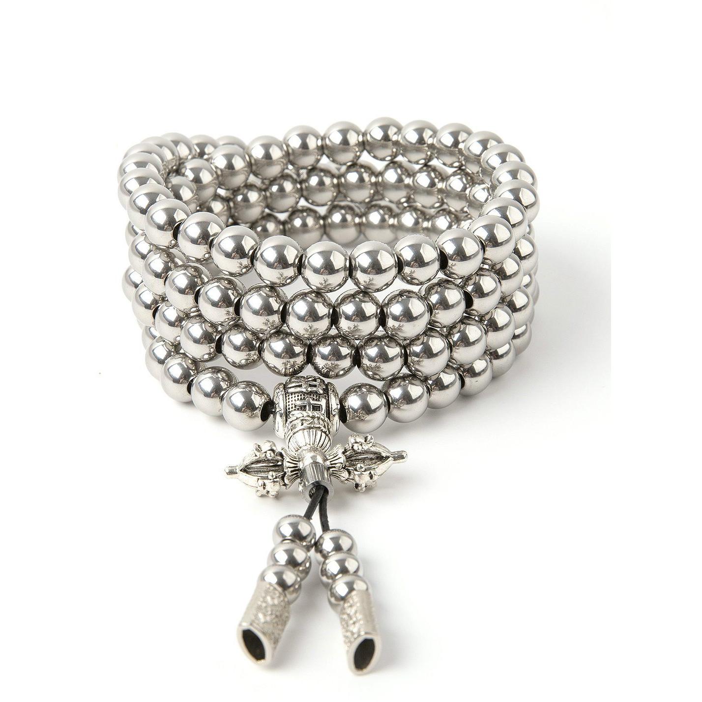 Full Stainless Steel Buddism Mala Self Defense Necklace EDC Defense Tool Self Defense Jewelry - Tophatter Daily Deals