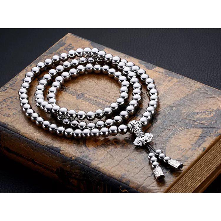 Full Stainless Steel Buddism Mala Self Defense Necklace EDC Defense Tool Self Defense Jewelry - Tophatter Daily Deals