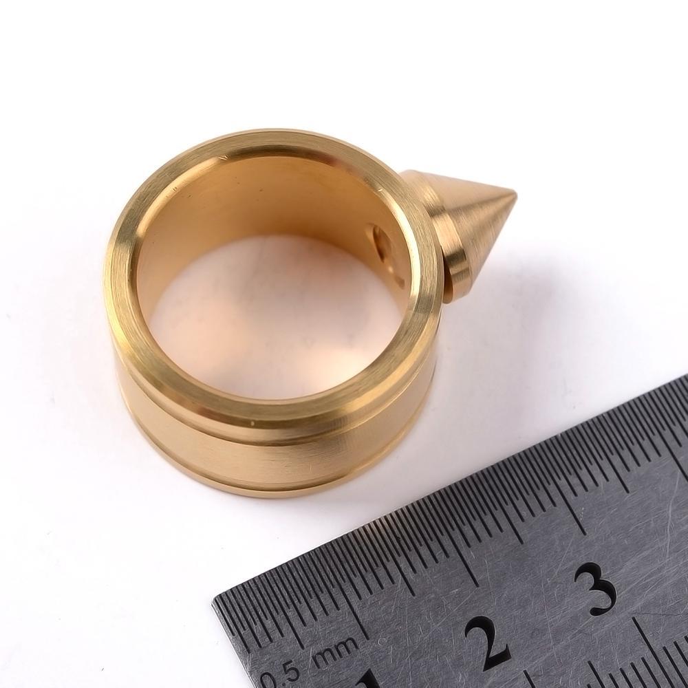 Full Stainless Steel Spike Ring Self Defense With Ball Chain Brass Knuckles - Tophatter Daily Deals