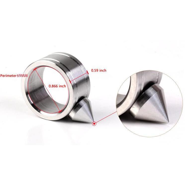 Full Stainless Steel Spike Ring Self Defense With Ball Chain Brass Knuckles - Tophatter Daily Deals