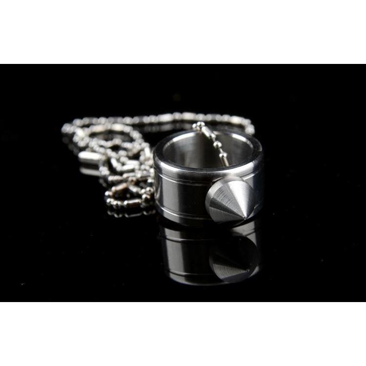 Full Stainless Steel Spike Ring Self Defense With Ball Chain Brass Knuckles - Tophatter Daily Deals