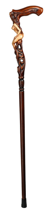 Mother Nature: Oak Wood Artisan Intricate Handcarved Cane Hand Carved Artisan - Tophatter Daily Deals