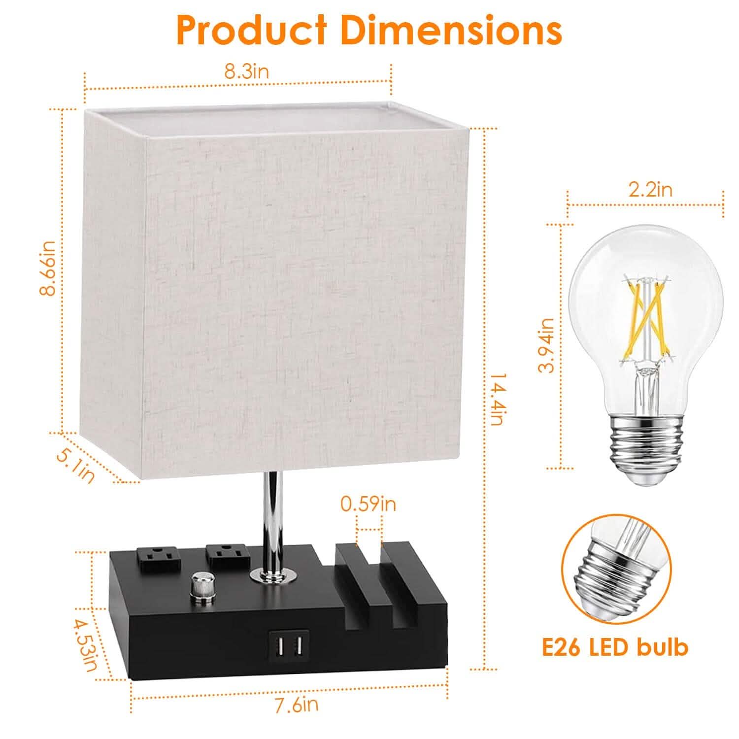 Fully Dimmable Table Lamp Indoor Lighting - Tophatter Daily Deals