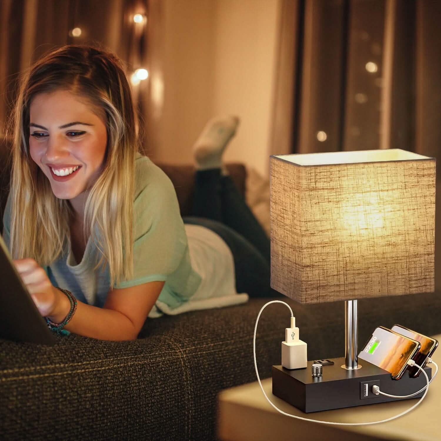 Fully Dimmable Table Lamp Indoor Lighting - Tophatter Daily Deals