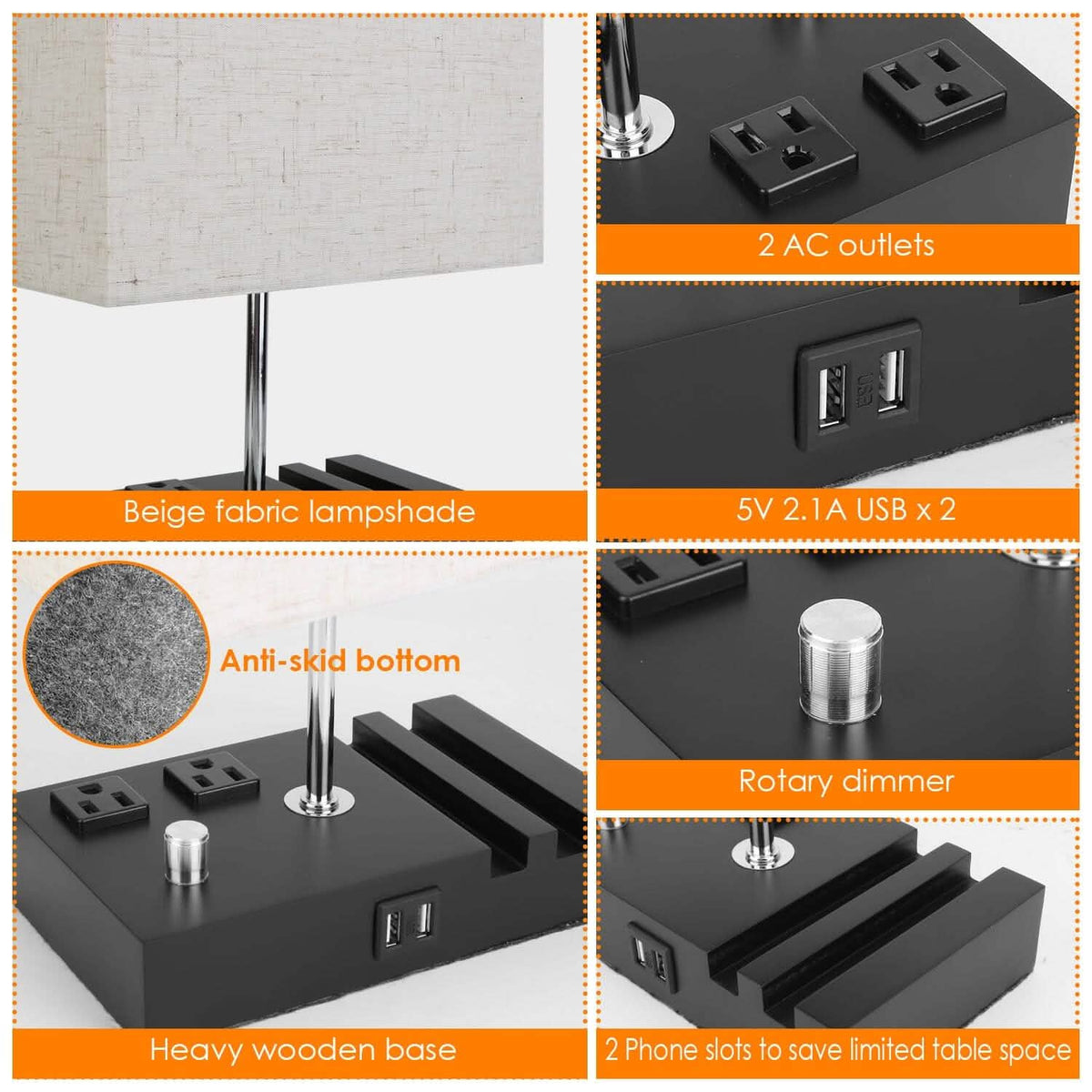 Fully Dimmable Table Lamp Indoor Lighting - Tophatter Daily Deals