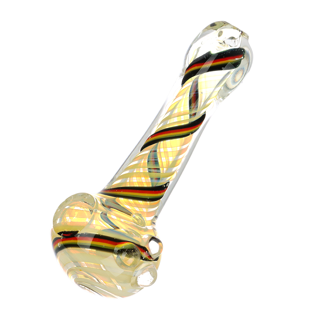 Fumed Rasta Swirl Spoon Pipe Spoon Pipes - Tophatter Daily Deals