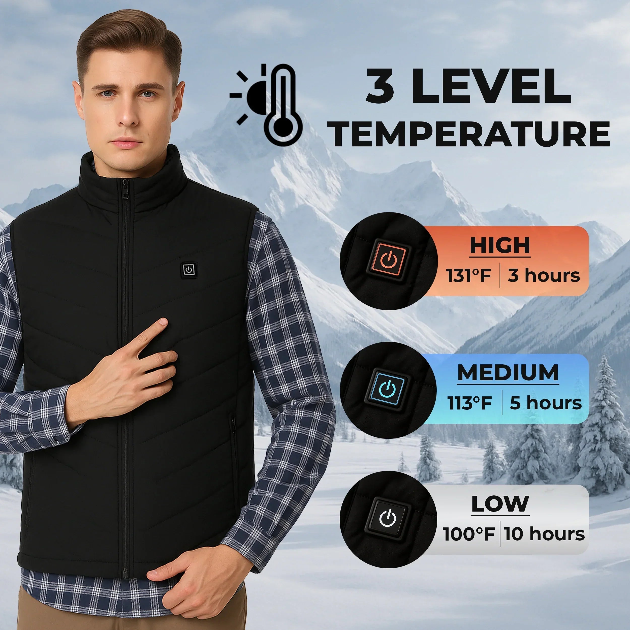 Heated Vest Nine Zone Lightweight Outdoor Fall 2025 Warmth - Tophatter Daily Deals