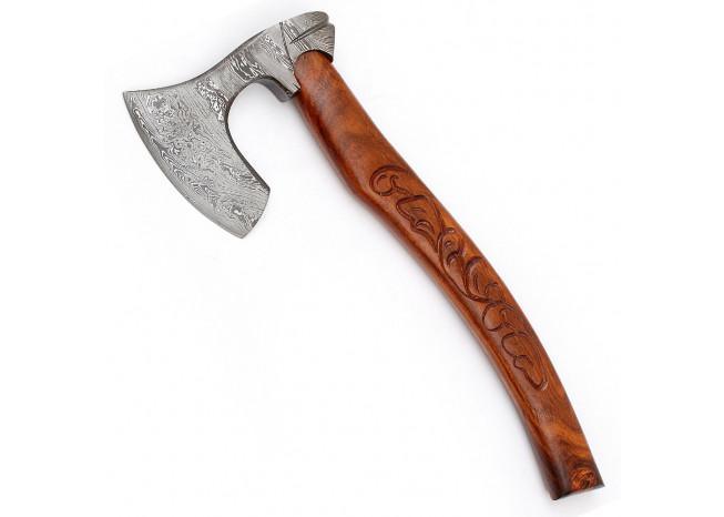 Guiscard Hand Forged Bearded Damascus Outdoor Steel Axe historical period - Tophatter Daily Deals