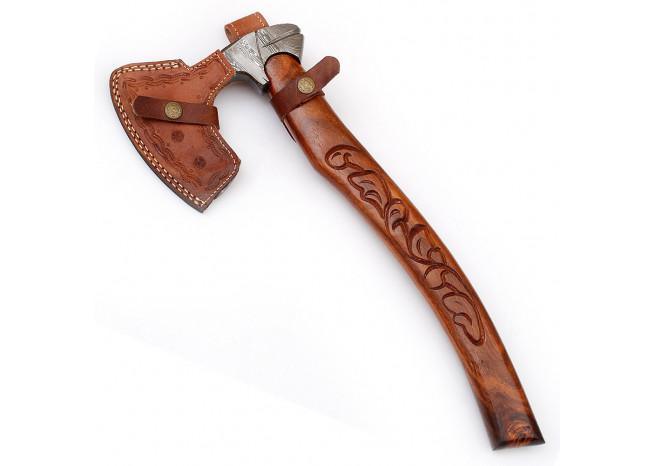 Guiscard Hand Forged Bearded Damascus Outdoor Steel Axe historical period - Tophatter Daily Deals