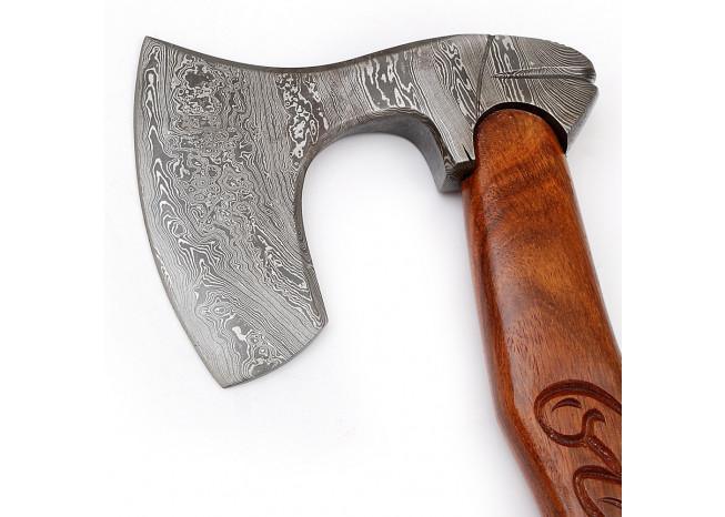 Guiscard Hand Forged Bearded Damascus Outdoor Steel Axe historical period - Tophatter Daily Deals