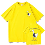 Funny Cotton Tees Shirts Yellow Tee - Tophatter Daily Deals