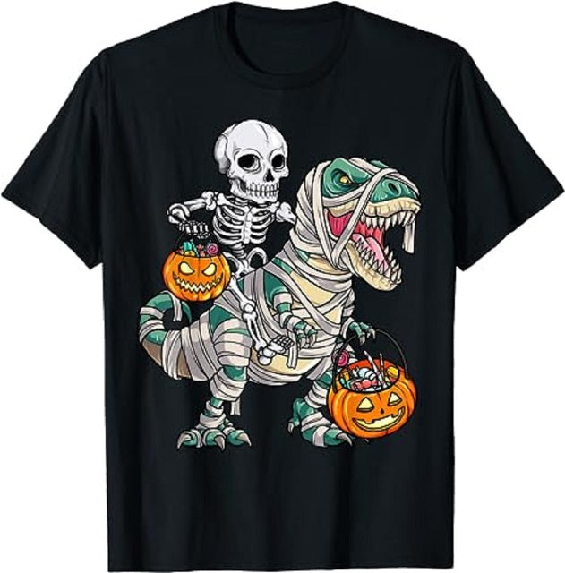 Funny Pumpkin T-Shirt Cotton Tee Black Tee - Tophatter Daily Deals