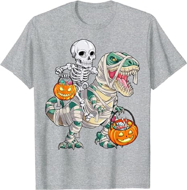 Funny Pumpkin T-Shirt Cotton Tee Grey Tee - Tophatter Daily Deals
