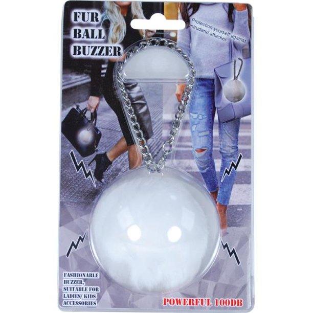 6) Fur Ball Pink Buzzer Alarm White Self Defense - Tophatter Daily Deals