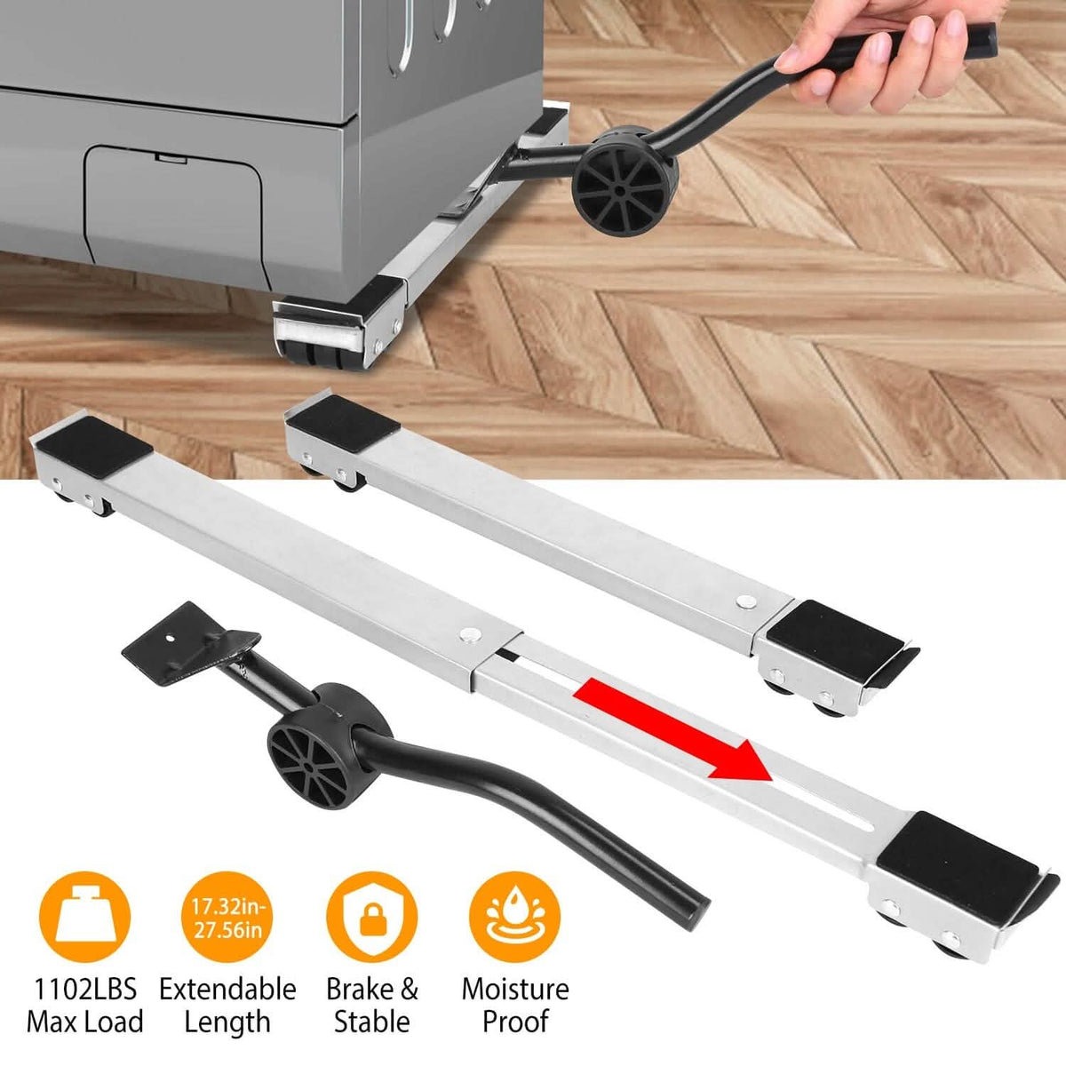 Furniture Dolly Mobile Roller Extendable Base Stand Furniture & Decor - Tophatter Daily Deals
