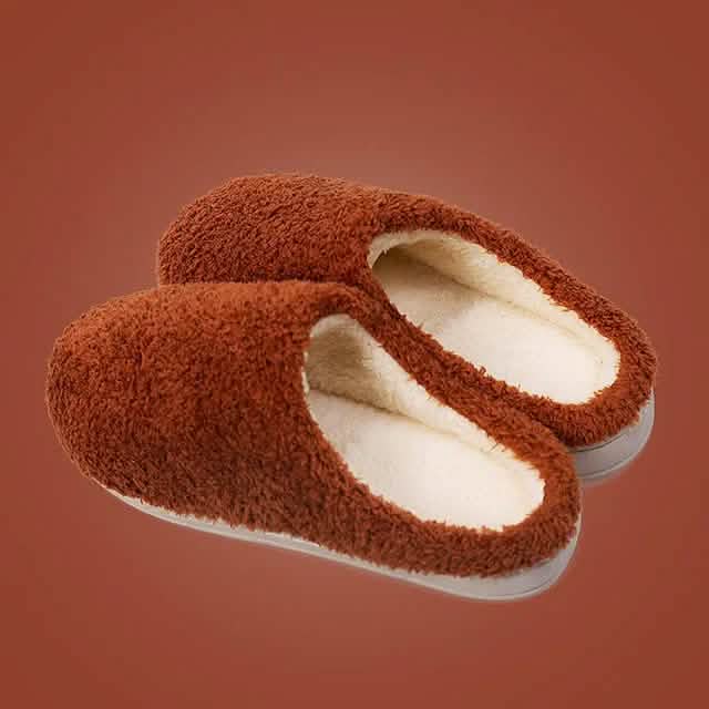 Fuzzy House Slippers Memory Foam Slippers Slip Brown Women's Shoes - Tophatter Daily Deals