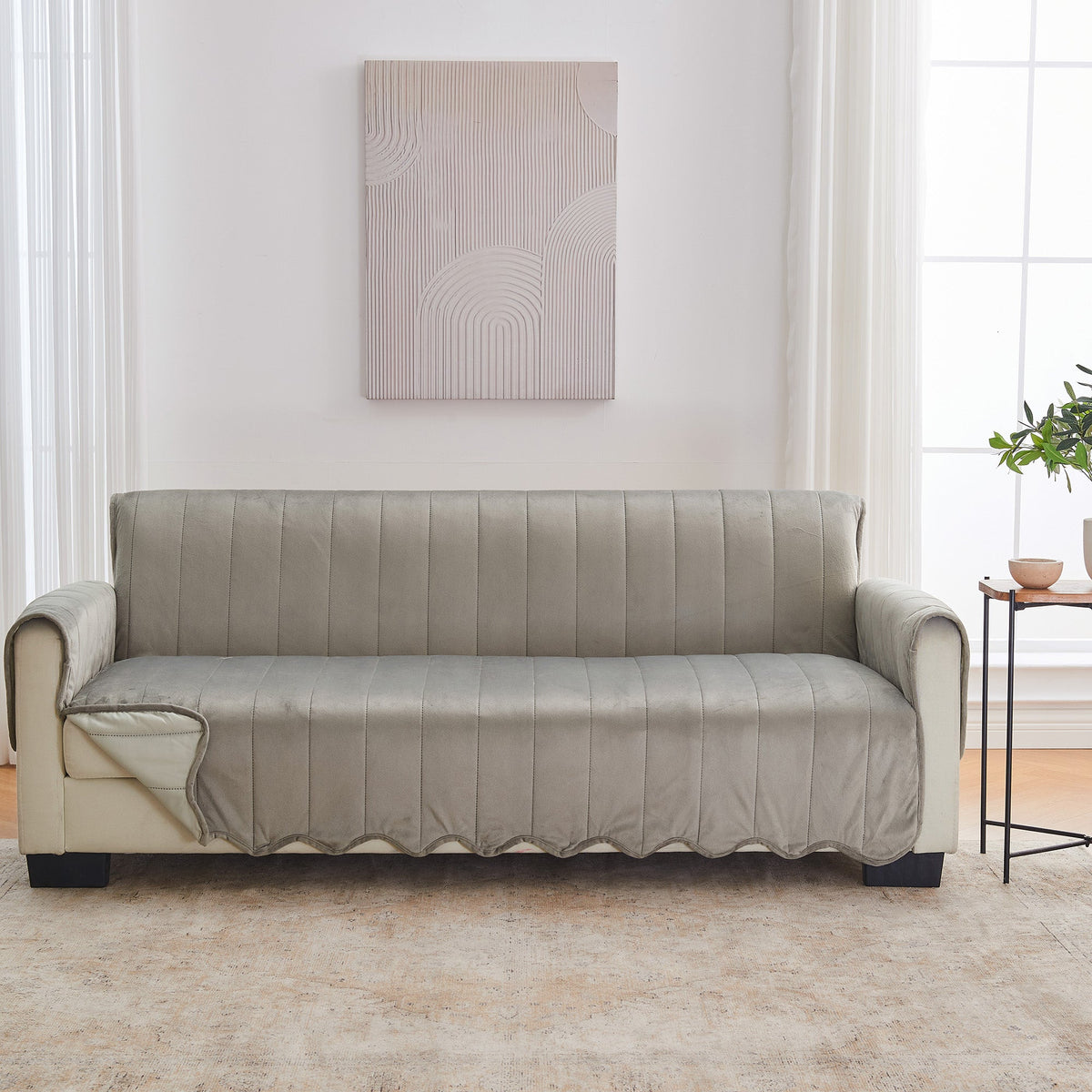 Velvet Furniture Protectors - Velvet Collection Sofa Wild Dove Grey Furniture & Decor - Tophatter Daily Deals
