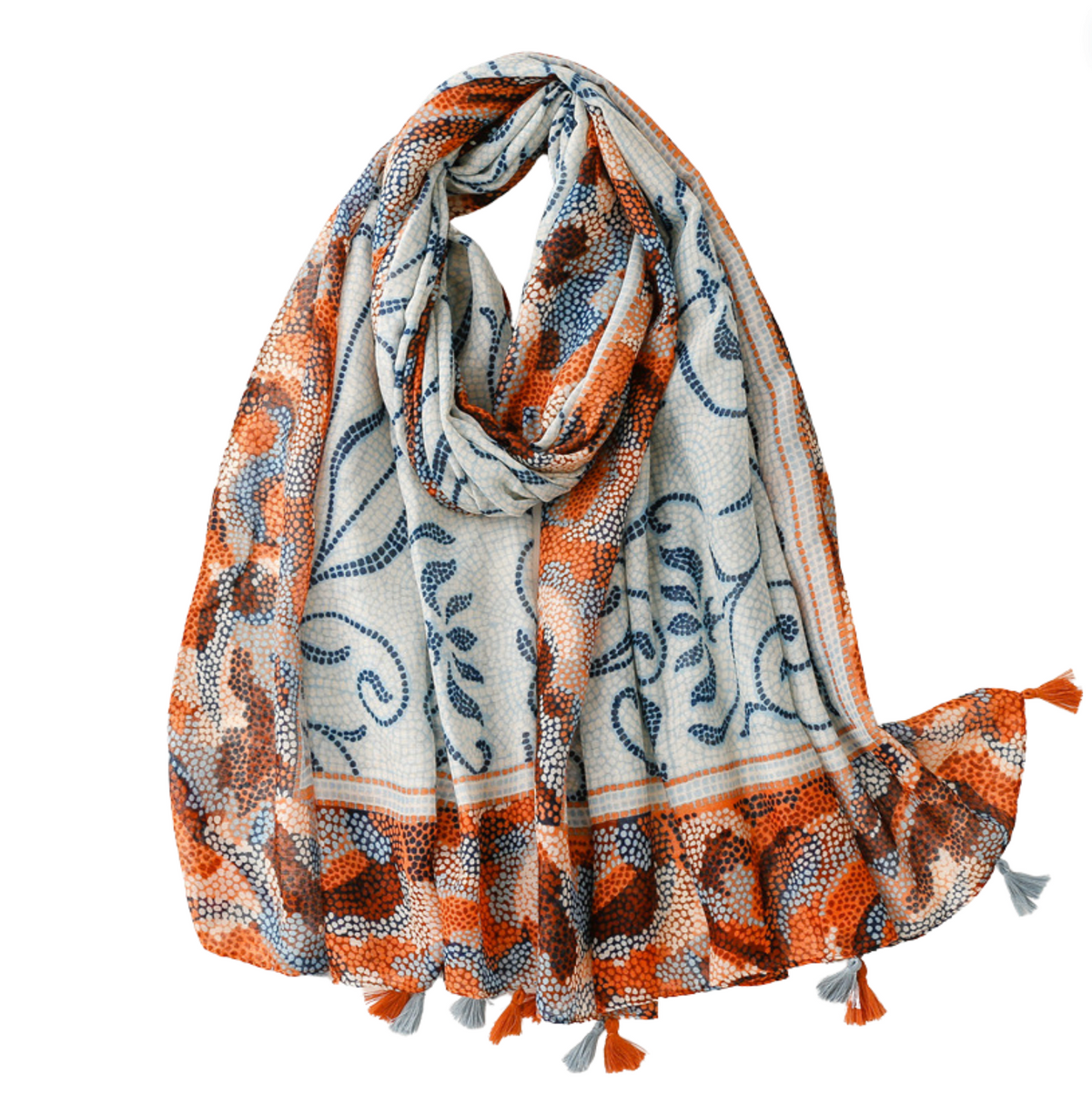 Blue and Orange Terrazzo Scarf Multi Scarves - Tophatter Daily Deals
