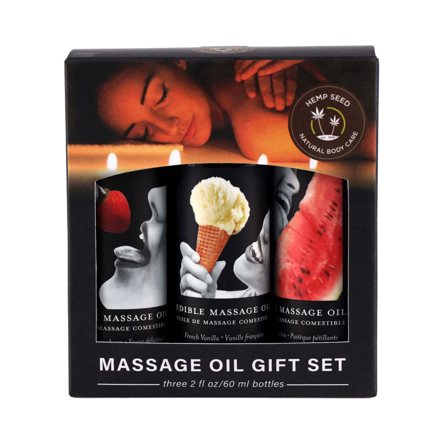 Edible Massage Oil Gift Set with Strawberry Vanilla Flavors > Essentials > Massage Gift Set - Tophatter Daily Deals