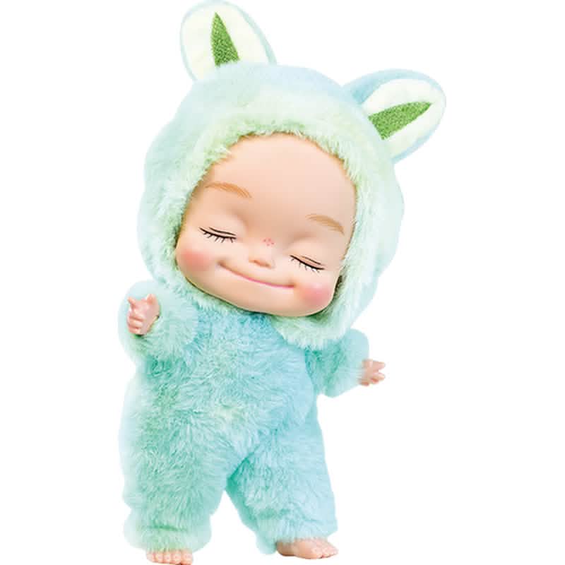 10.6 Inch Plush Animal Onesie Baby Doll with Eyes Closed, Posable Mint Doll - Tophatter Daily Deals