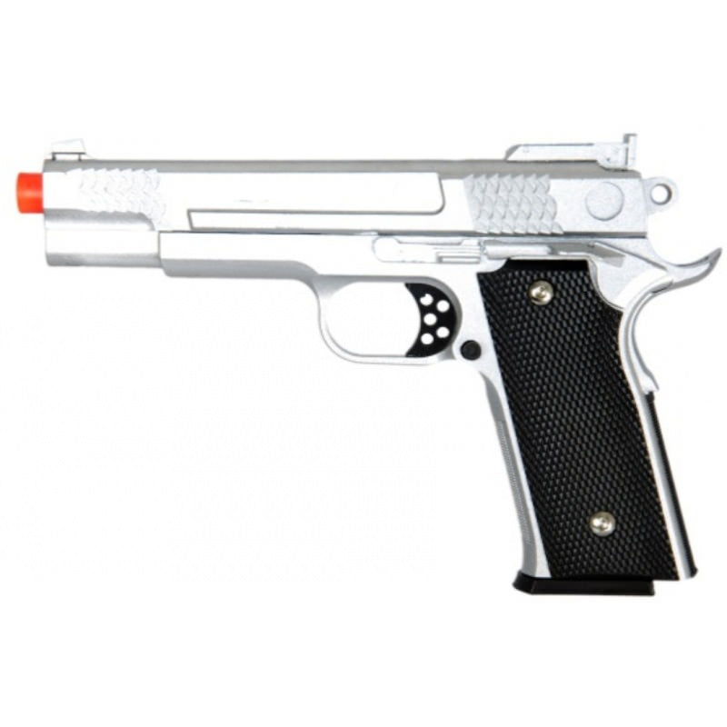 G20 Silver Full Metal M945 Replica Spring Airsoft Handgun Pistol - TOPHATTER'S ARMORY DEALS Collectible Weapons - Tophatter Daily Deals