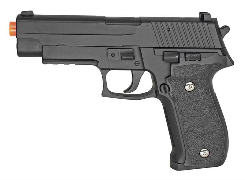 Metal G26B Spring Airsoft Pistol, Black Shoots 280 FPS - Tophatter's Guns'N'Weapons Store Collectible Weapons - Tophatter Daily Deals