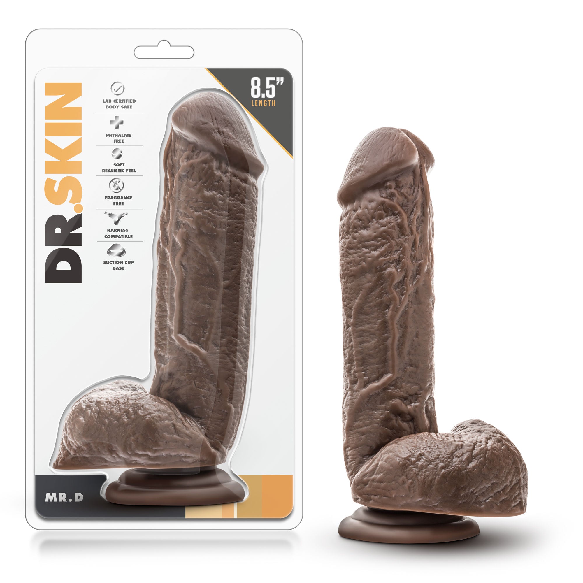 Dr. Skin Mr. D (Chocolate) – 8.5 Inch 2 Inch Girth Suction Cup Dildo > Dildos > Realistic Dildos - Tophatter Daily Deals