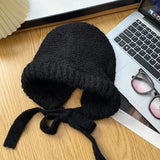 Winter Knit Earflap Hat that Converts to a Crossbody Bag Black Hat - Tophatter Daily Deals