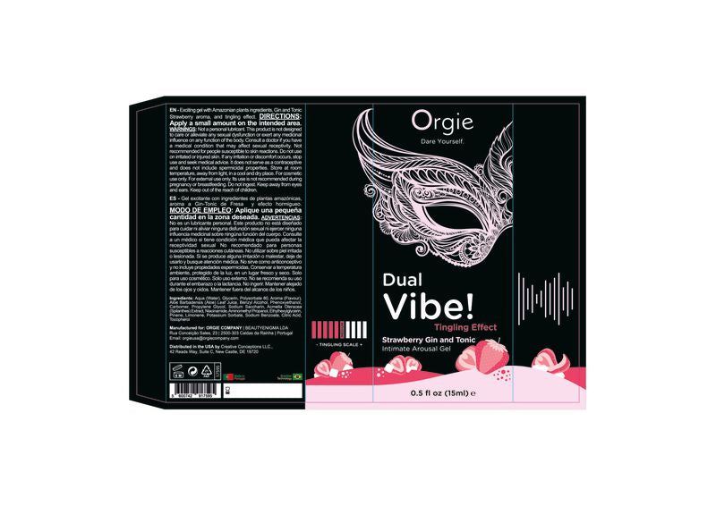 Dual Vibe Gin and Tonic Strawberry Kissable Liquid – Intimate Gel Vibrator > Lube > Oral Gels & Sprays - Tophatter Daily Deals